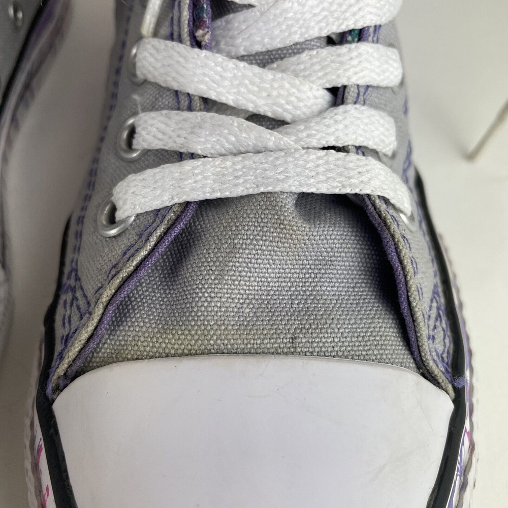 Converse Chuck‎ Taylor All Star Juniors 6Y Grey, Purple Paint Splatter Size 3 US - Picture 4 of 12